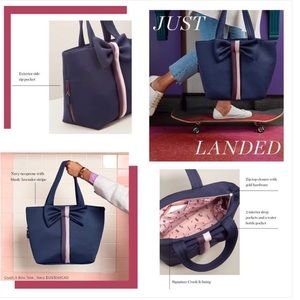 Stella & Dot Crush It Bow Tote (Navy) NWT